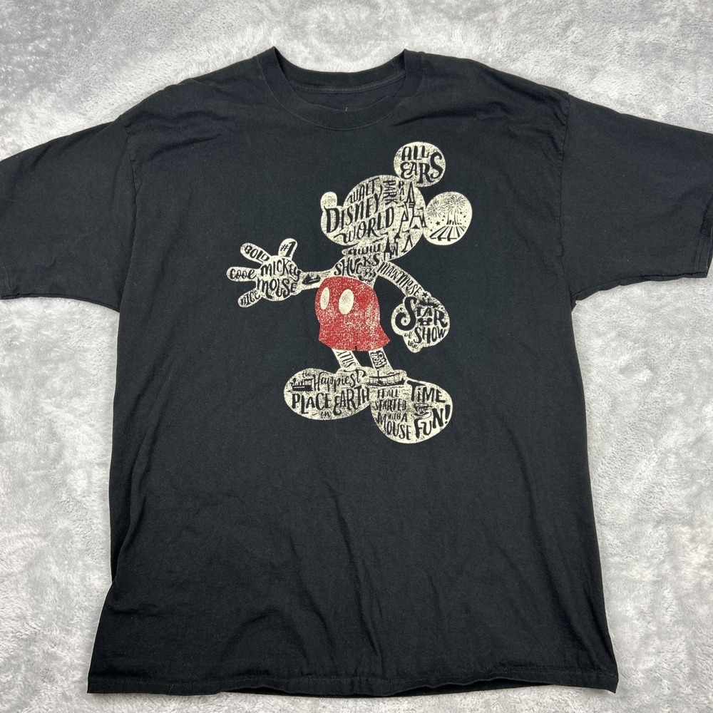 Disney Parks 2XL Tshirt Walt Disney World Mickey Mouse All Ears‎ Black Unisex